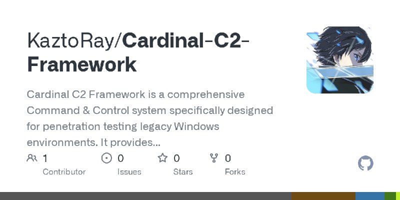 GitHub - KaztoRay/Cardinal-C2-Framework: Cardinal C2 Framework is a comprehensive Command & Control system specifically designed…