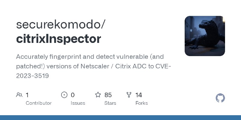 GitHub - securekomodo/citrixInspector: Accurately fingerprint and detect vulnerable (and patched!) versions of Netscaler / Citrix…