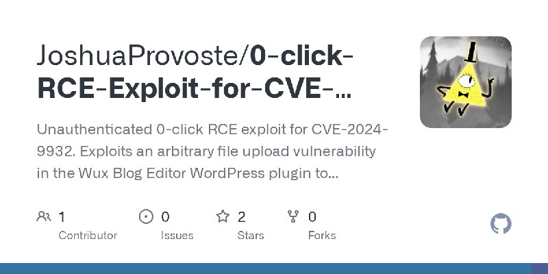 GitHub - JoshuaProvoste/0-click-RCE-Exploit-for-CVE-2024-9932: Unauthenticated 0-click RCE exploit for CVE-2024-9932. Exploits…