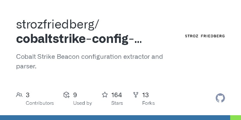 GitHub - strozfriedberg/cobaltstrike-config-extractor: Cobalt Strike Beacon configuration extractor and parser.