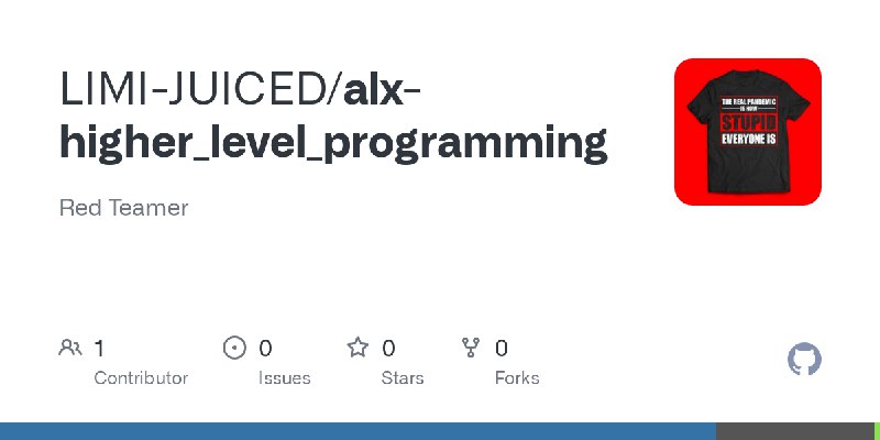 GitHub - LIMI-JUICED/alx-higher_level_programming: Red Teamer