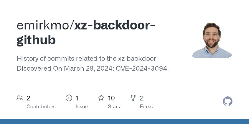 GitHub - emirkmo/xz-backdoor-github: History of commits related to the xz backdoor Discovered On March 29, 2024: CVE-2024-3094.