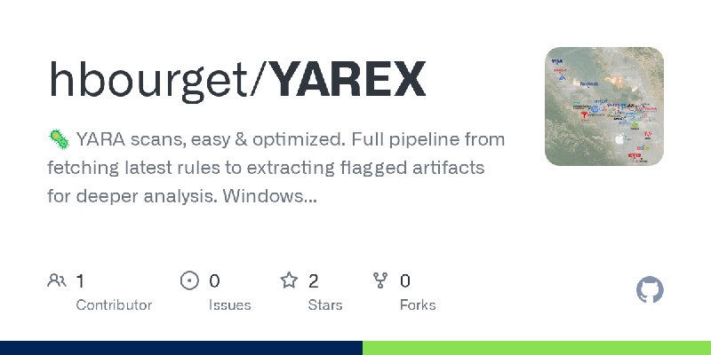 GitHub - hbourget/YAREX: 🦠 YARA scans, easy & optimized. Full pipeline from fetching latest rules to extracting flagged artifacts…