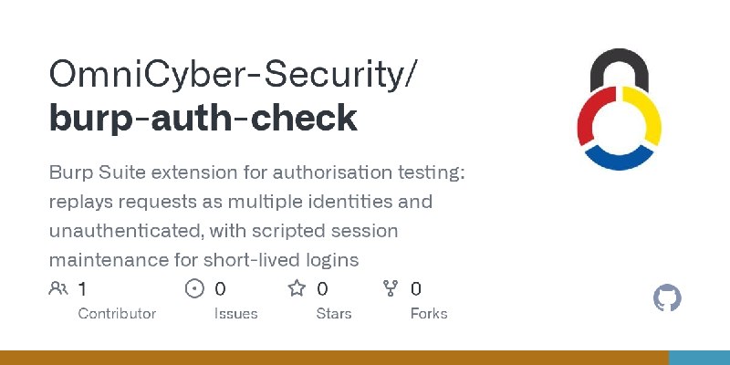 GitHub - OmniCyber-Security/burp-auth-check: Burp Suite extension for authorisation testing: replays requests as multiple identities…