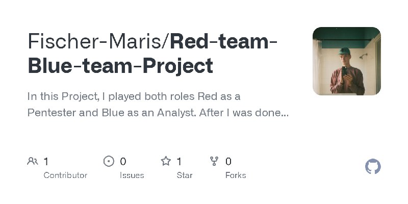 GitHub - Fischer-Maris/Red-team-Blue-team-Project: In this Project, I played both roles Red as a Pentester and Blue as an Analyst.…