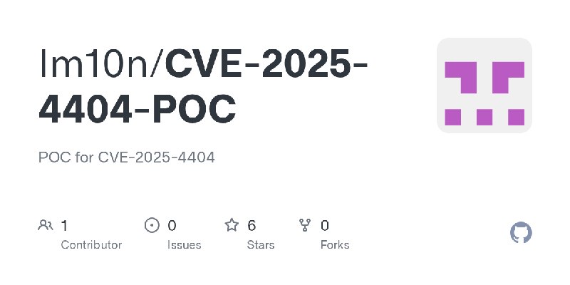 GitHub - Im10n/CVE-2025-4404-POC: POC for CVE-2025-4404