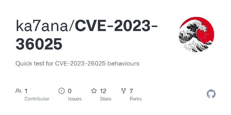 GitHub - ka7ana/CVE-2023-36025: Quick test for CVE-2023-26025 behaviours