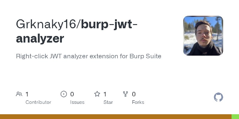 GitHub - Grknaky16/burp-jwt-analyzer: Right-click JWT analyzer extension for Burp Suite