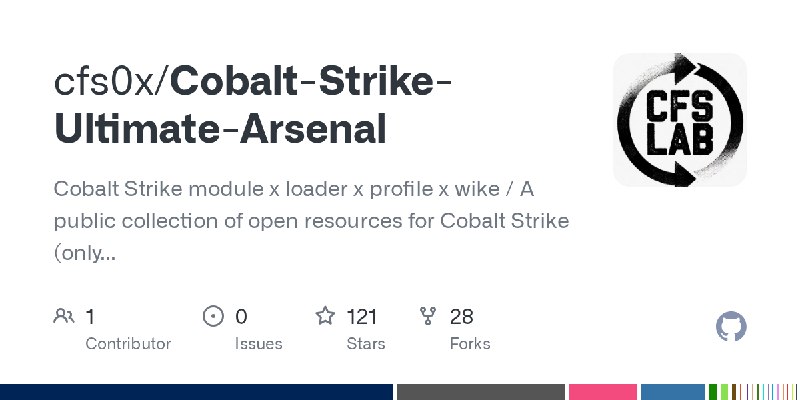 GitHub - cfs0x/Cobalt-Strike-Ultimate-Arsenal: Cobalt Strike module x loader x profile x wike / A public collection of open resources…