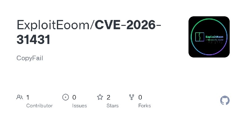 GitHub - ExploitEoom/CVE-2026-31431: CopyFail