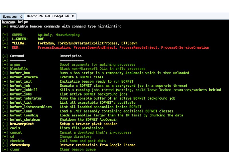 GitHub - outflanknl/HelpColor: Agressor script that lists available Cobalt Strike beacon commands and colors them based on their…