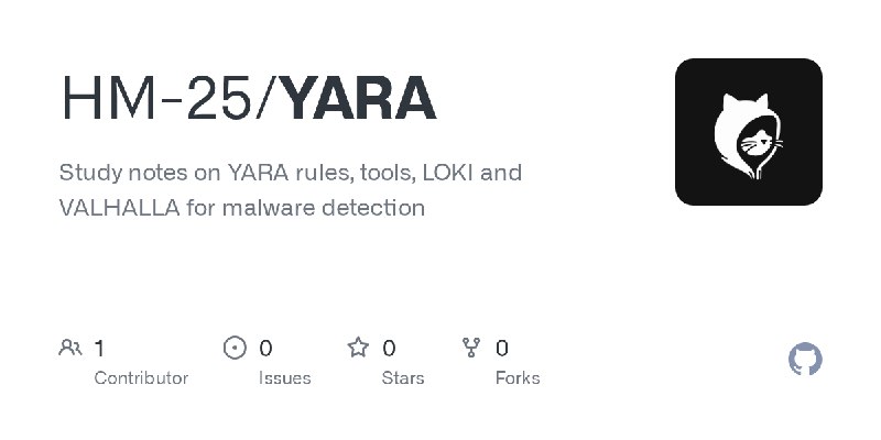 GitHub - HM-25/YARA: Study notes on YARA rules, tools, LOKI and VALHALLA for malware detection