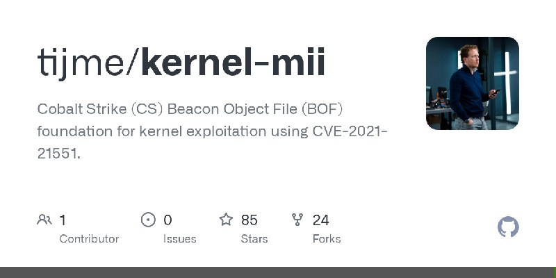 GitHub - tijme/kernel-mii: Cobalt Strike (CS) Beacon Object File (BOF) foundation for kernel exploitation using CVE-2021-21551.
