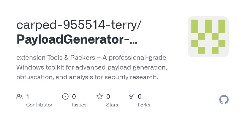 GitHub - carped-955514-terry/PayloadGenerator-Advanced-Obfuscation-Toolkit: extension Tools & Packers – A professional-grade Windows…