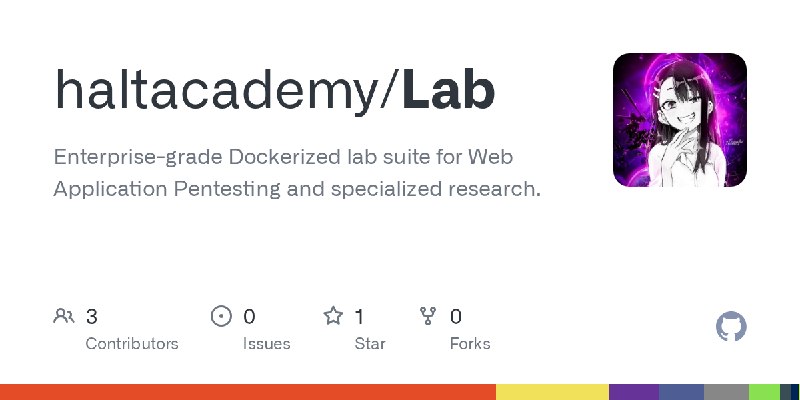 GitHub - haltacademy/Lab: Enterprise-grade Dockerized lab suite for Web Application Pentesting and specialized research.