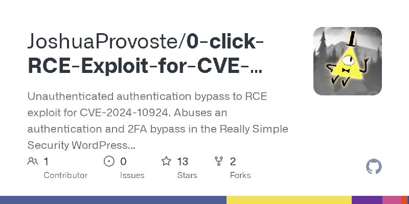 GitHub - JoshuaProvoste/0-click-RCE-Exploit-for-CVE-2024-10924: Unauthenticated authentication bypass to RCE exploit for CVE-2024…