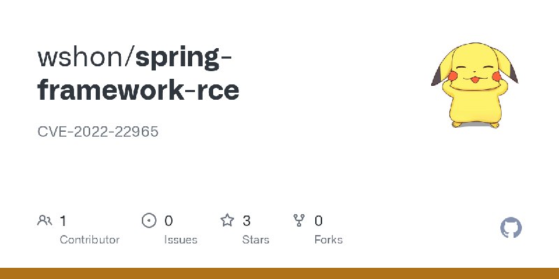 GitHub - wshon/spring-framework-rce: CVE-2022-22965