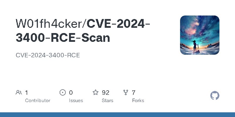 GitHub - W01fh4cker/CVE-2024-3400-RCE-Scan: CVE-2024-3400-RCE