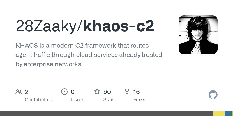GitHub - 28Zaaky/khaos-c2: KHAOS is a modern C2 framework that routes agent traffic through cloud services already trusted by enterprise…