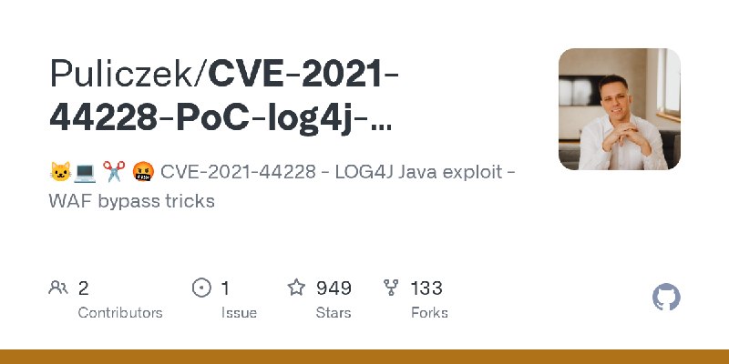 GitHub - Puliczek/CVE-2021-44228-PoC-log4j-bypass-words: 🐱‍💻 ✂️ 🤬 CVE-2021-44228 - LOG4J Java exploit - WAF bypass tricks