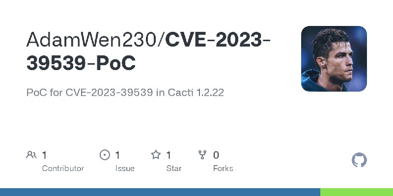 GitHub - AdamWen230/CVE-2023-39539-PoC: PoC for CVE-2023-39539 in Cacti 1.2.22
