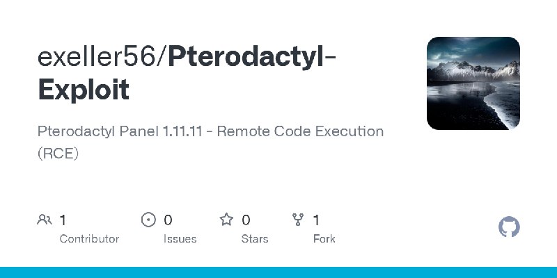 GitHub - exeller56/Pterodactyl-Exploit: Pterodactyl Panel 1.11.11 - Remote Code Execution (RCE)