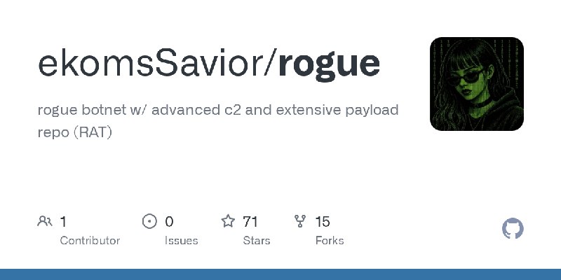 GitHub - ekomsSavior/rogue: rogue botnet w/ advanced c2 and extensive payload repo (RAT)