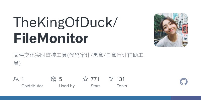 GitHub - TheKingOfDuck/FileMonitor: 文件变化实时监控工具(代码审计/黑盒/白盒审计辅助工具)