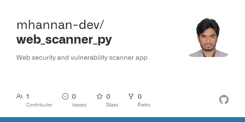 GitHub - mhannan-dev/web_scanner_py: Web security and vulnerability scanner app