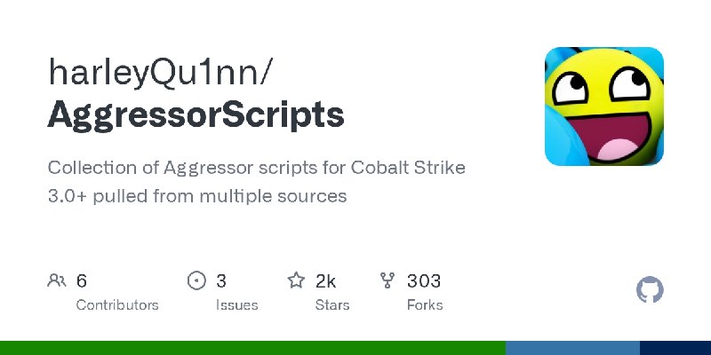 GitHub - harleyQu1nn/AggressorScripts: Collection of Aggressor scripts for Cobalt Strike 3.0+ pulled from multiple sources