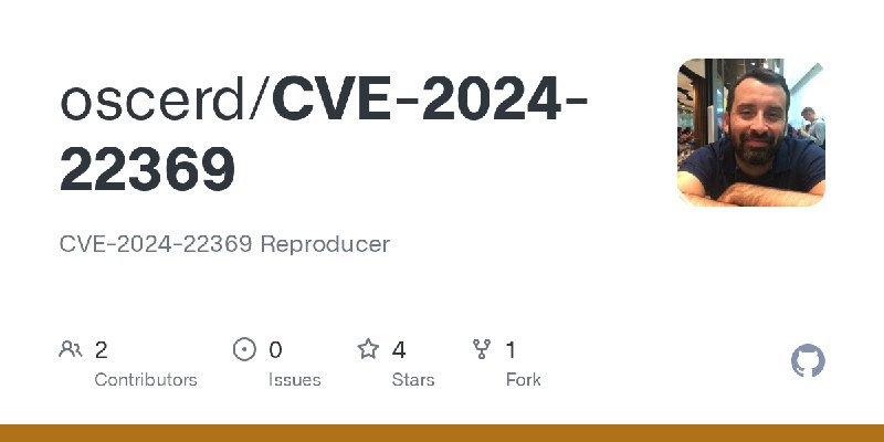 GitHub - oscerd/CVE-2024-22369: CVE-2024-22369 Reproducer