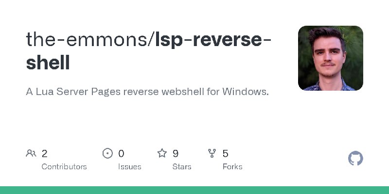 GitHub - the-emmons/lsp-reverse-shell: A Lua Server Pages reverse webshell for Windows.