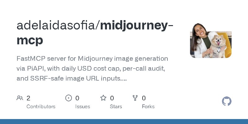 GitHub - adelaidasofia/midjourney-mcp: FastMCP server for Midjourney image generation via PiAPI, with daily USD cost cap, per-call…