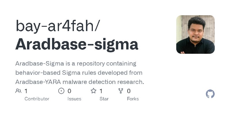 GitHub - bay-ar4fah/Aradbase-sigma: Aradbase-Sigma is a repository containing behavior-based Sigma rules developed from Aradbase…