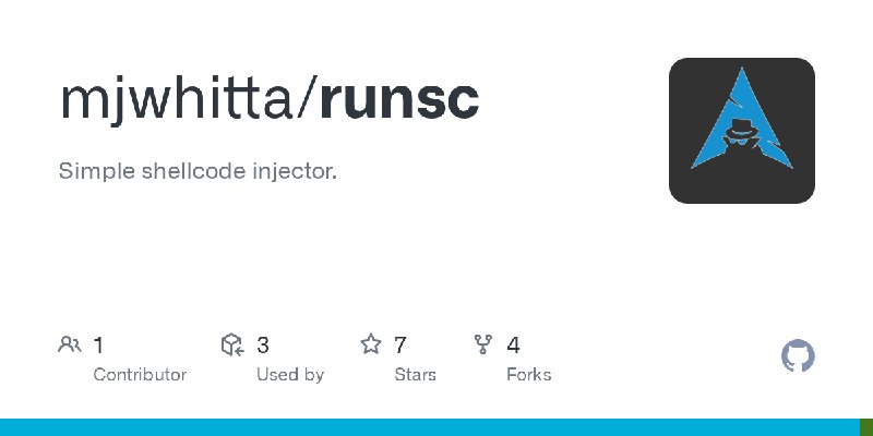 GitHub - mjwhitta/runsc: Simple shellcode injector.