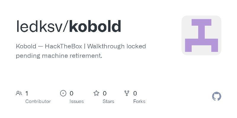 GitHub - ledksv/kobold: Kobold — HackTheBox | Walkthrough locked pending machine retirement.