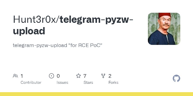GitHub - Hunt3r0x/telegram-pyzw-upload: telegram-pyzw-upload 