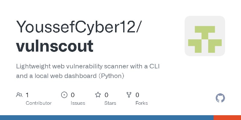 GitHub - YoussefCyber12/vulnscout: Lightweight web vulnerability scanner with a CLI and a local web dashboard (Python)