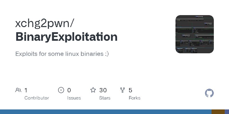 GitHub - xchg2pwn/BinaryExploitation: Exploits for some linux binaries :)