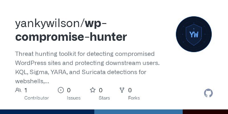 GitHub - yankywilson/wp-compromise-hunter: Threat hunting toolkit for detecting compromised WordPress sites and protecting downstream…