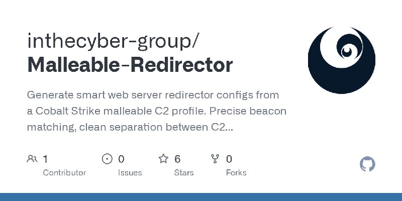 GitHub - inthecyber-group/Malleable-Redirector: Generate smart web server redirector configs from a Cobalt Strike malleable C2…