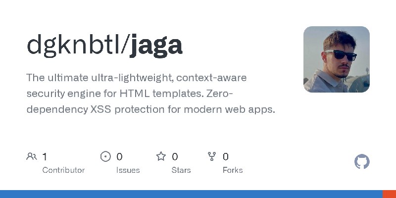 GitHub - dgknbtl/jaga: The ultimate ultra-lightweight, context-aware security engine for HTML templates. Zero-dependency XSS protection…
