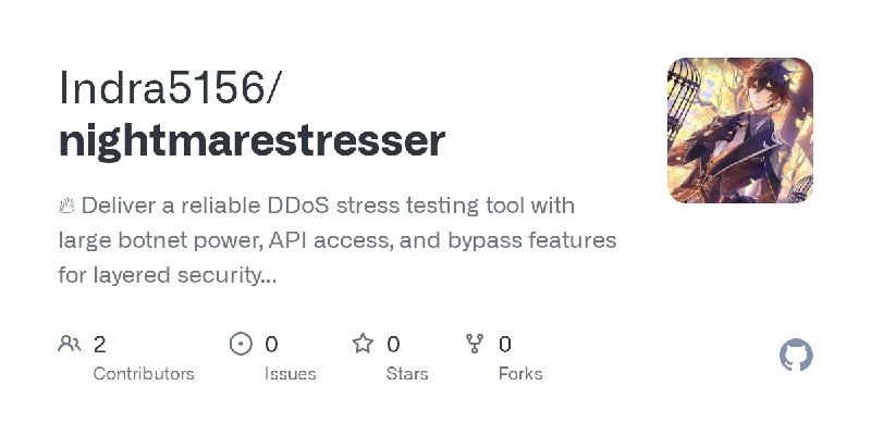 GitHub - Indra5156/nightmarestresser: 🔥 Deliver a reliable DDoS stress testing tool with large botnet power, API access, and bypass…