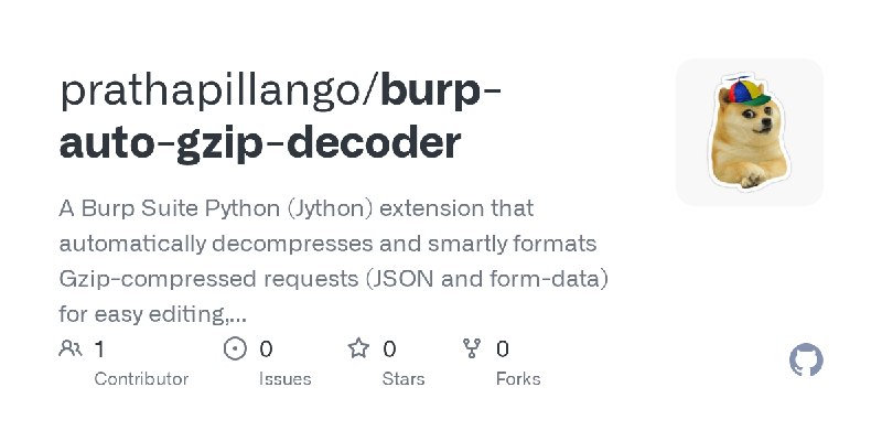 GitHub - prathapillango/burp-auto-gzip-decoder: A Burp Suite Python (Jython) extension that automatically decompresses and smartly…
