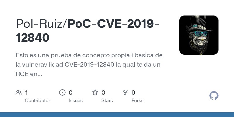 GitHub - Pol-Ruiz/PoC-CVE-2019-12840: Esto es una prueba de concepto propia i basica de la vulneravilidad CVE-2019-12840 la qual…
