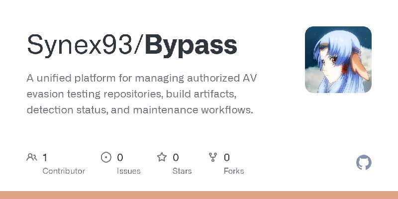 GitHub - Synex93/Bypass: A unified platform for managing authorized AV evasion testing repositories, build artifacts, detection…