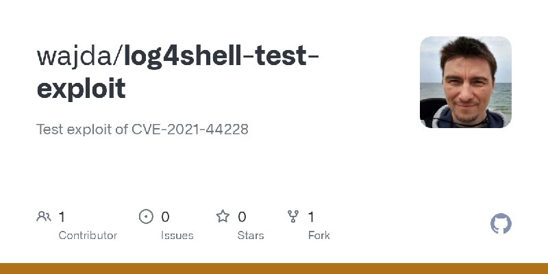 GitHub - wajda/log4shell-test-exploit: Test exploit of CVE-2021-44228