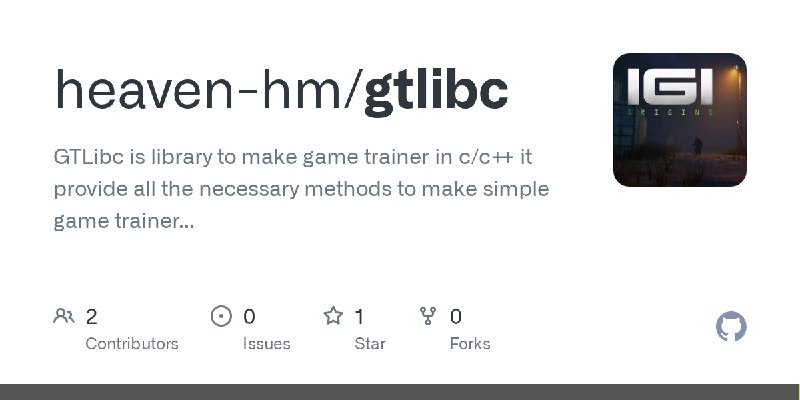 GitHub - heaven-hm/gtlibc: GTLibc is library to make game trainer in c/c++ it provide all the necessary methods to make simple…