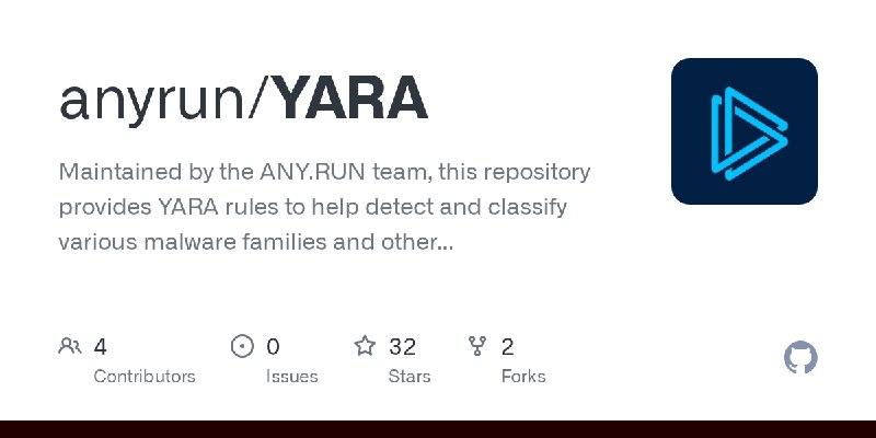 GitHub - anyrun/YARA: Maintained by the ANY.RUN team, this repository provides YARA rules to help detect and classify various malware…