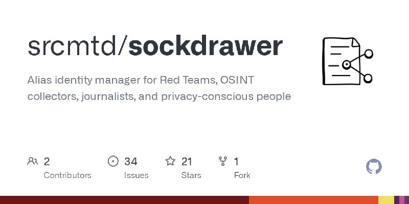 GitHub - srcmtd/sockdrawer: Alias identity manager for Red Teams, OSINT collectors, journalists, and privacy-conscious people